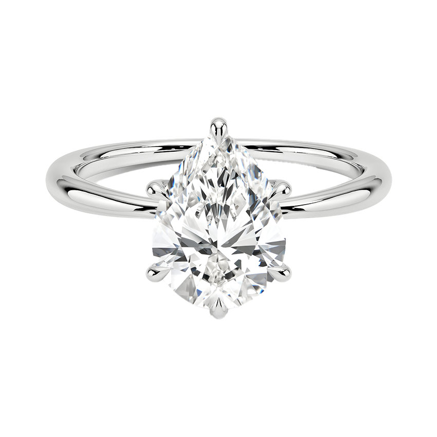 Anillo Lumen solitario con diamante corte pera